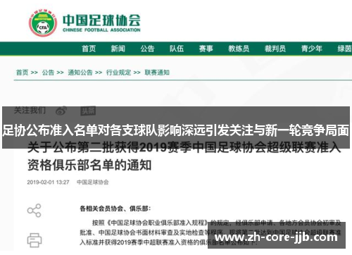 足协公布准入名单对各支球队影响深远引发关注与新一轮竞争局面 足协公布准入名单对各支球队影响深远引发关注与新一轮竞争局面