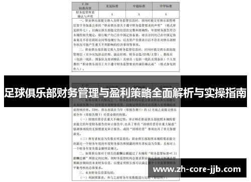 足球俱乐部财务管理与盈利策略全面解析与实操指南 足球俱乐部财务管理与盈利策略全面解析与实操指南